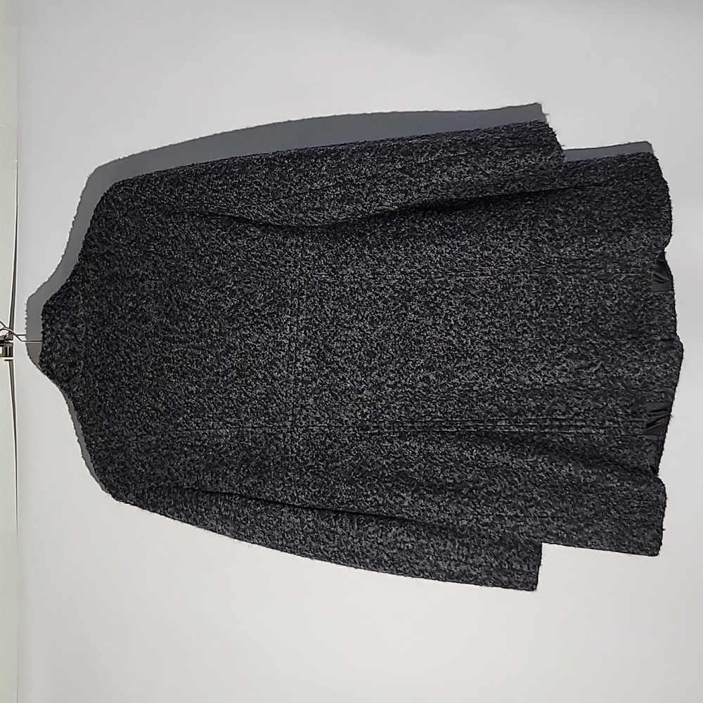 Anne Klein Funnel Neck Wool Blend Women's Black/Gray Textured Coat, Size XL - Picture 3 of 6